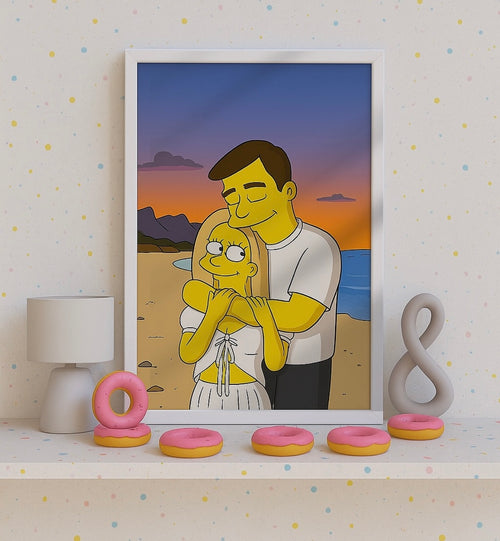 Personalisiertes Cartoon Poster mit oder ohne Holzrahmen