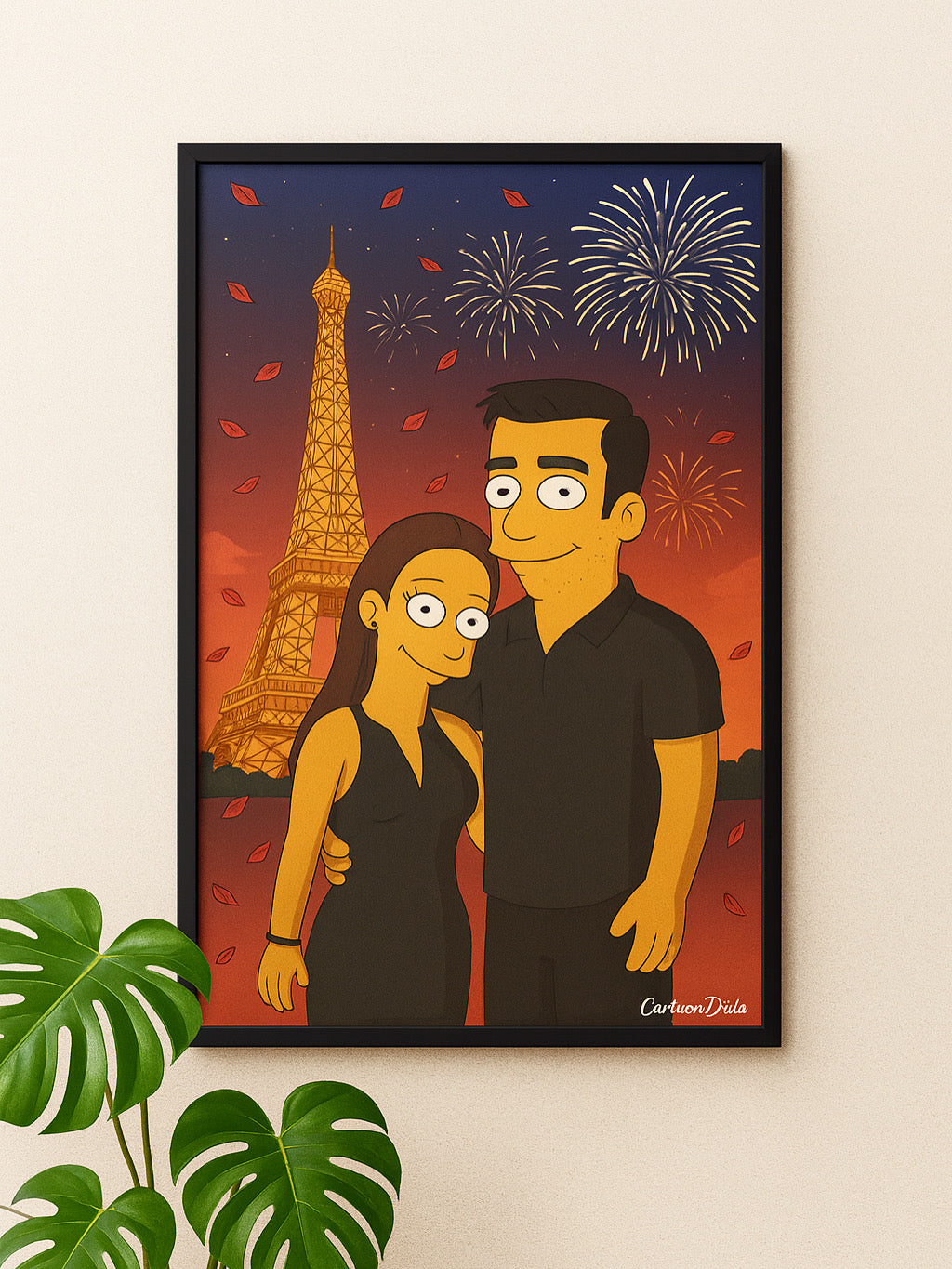 Personalisiertes Cartoon Poster mit oder ohne Holzrahmen