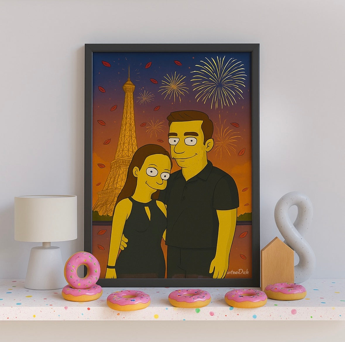 Personalisiertes Cartoon Poster mit oder ohne Holzrahmen