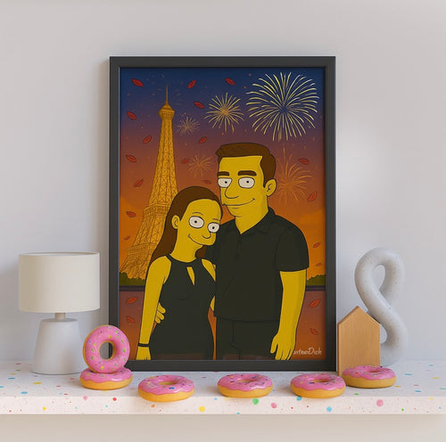 Personalisiertes Cartoon Poster mit oder ohne Holzrahmen