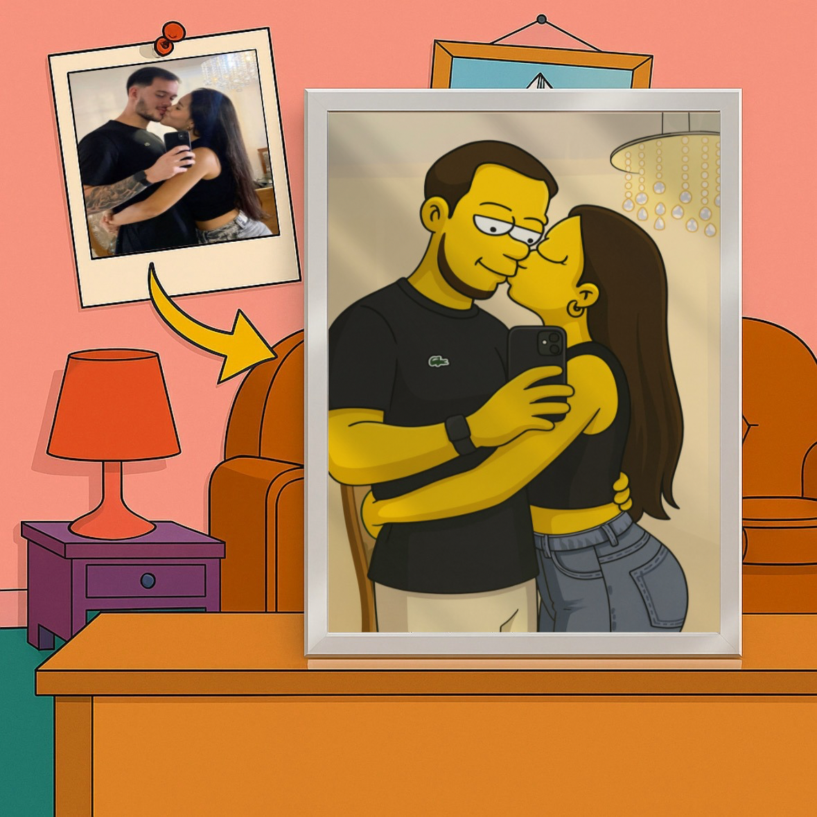 Personalisiertes Cartoon Poster mit oder ohne Holzrahmen