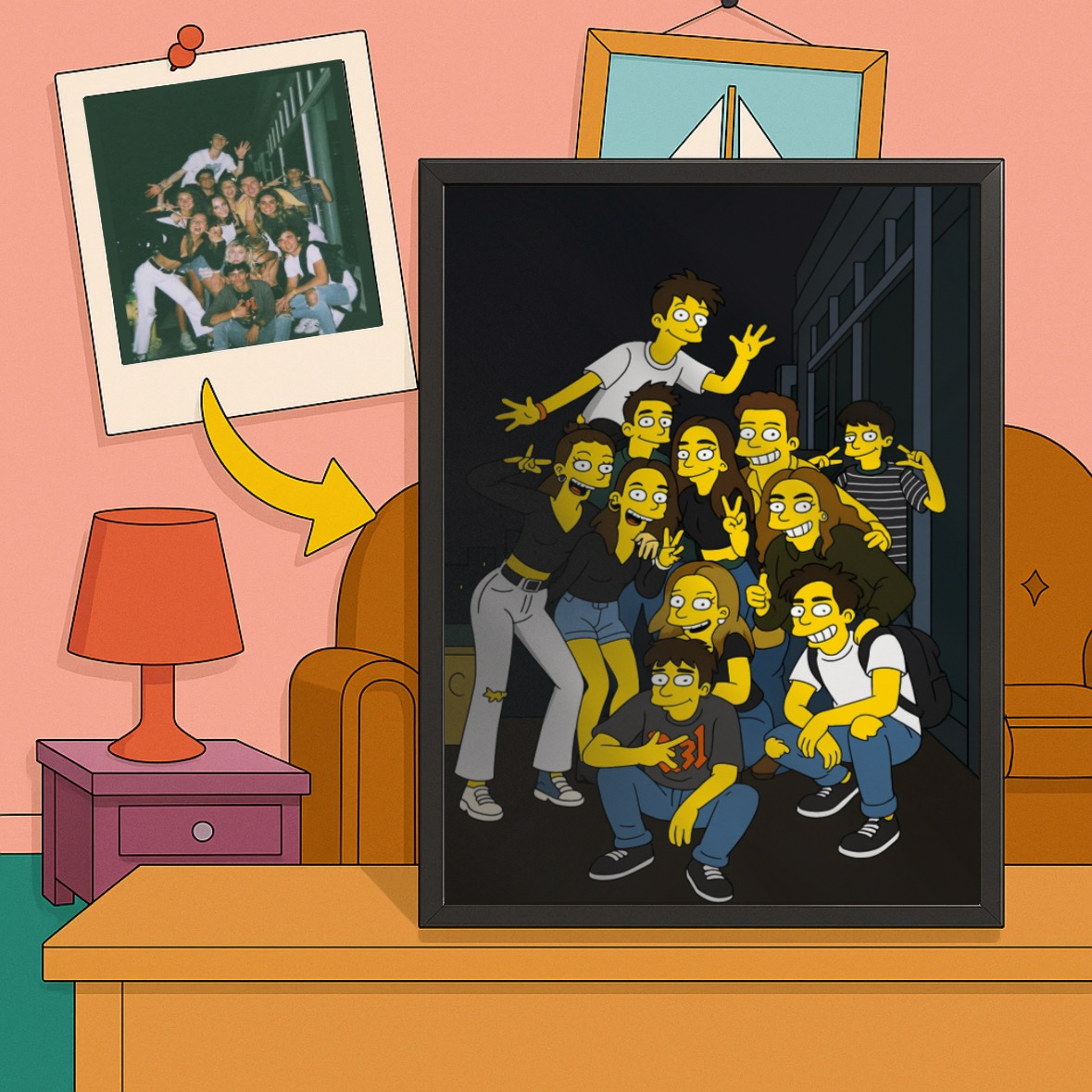 Personalisiertes Cartoon Poster mit oder ohne Holzrahmen